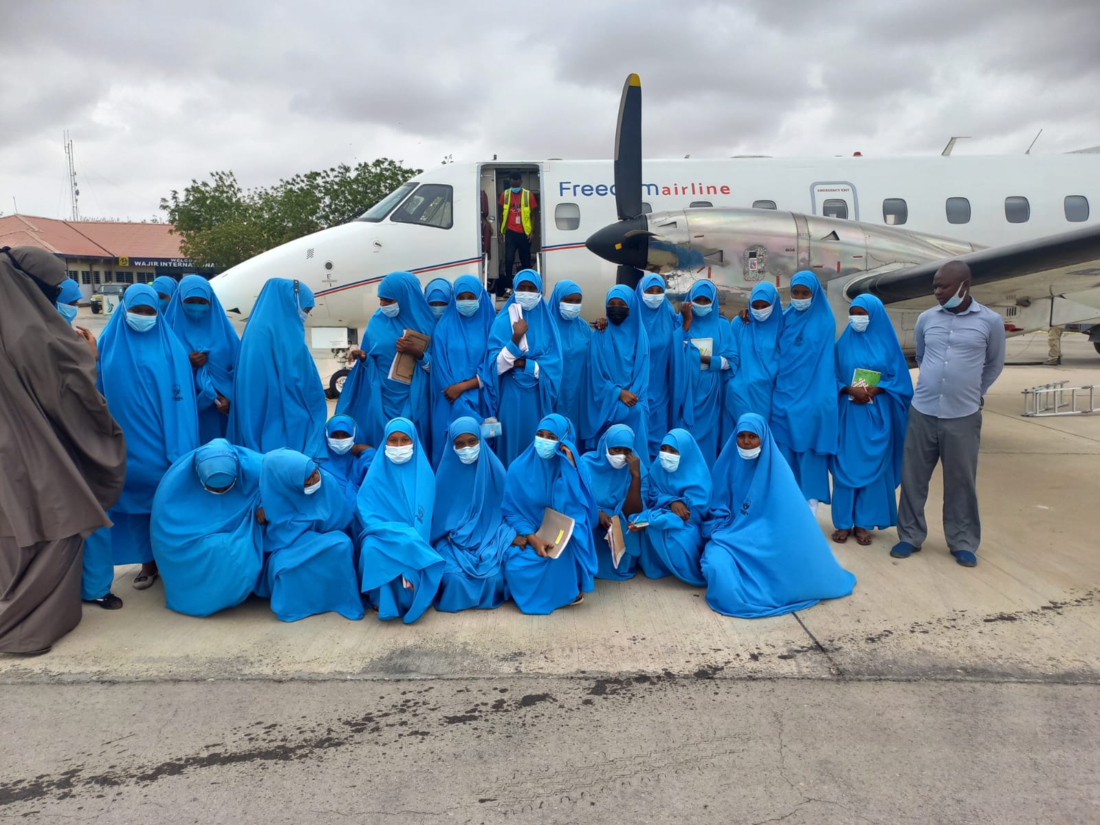 Learners at Wajir international airport 